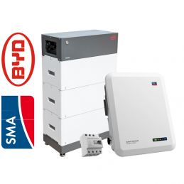 Kit BYD - SMA trifase 7,7 kWh + 10 kWp (1 x BYD HVS 7.7 + 1 x SMA STP 10.0 Smart Energy + meter)