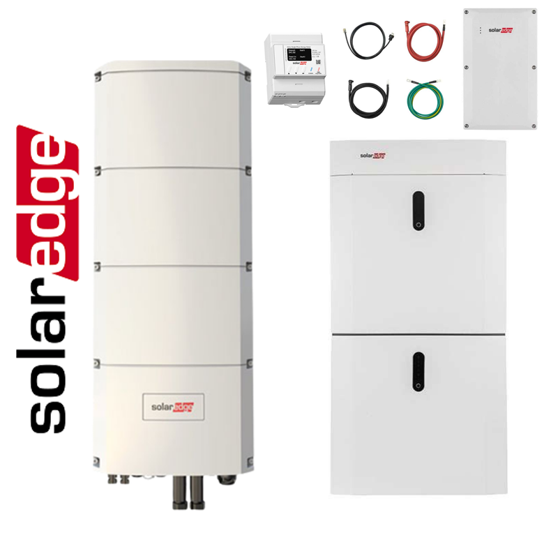 Kit SolarEdge trifase 9,2 kWh + 8 kWp BACKUP (1 x SE-HOME-BATTERY-9.2 + 1 x SE8K-RWB48BFN4 + meter e cavi)