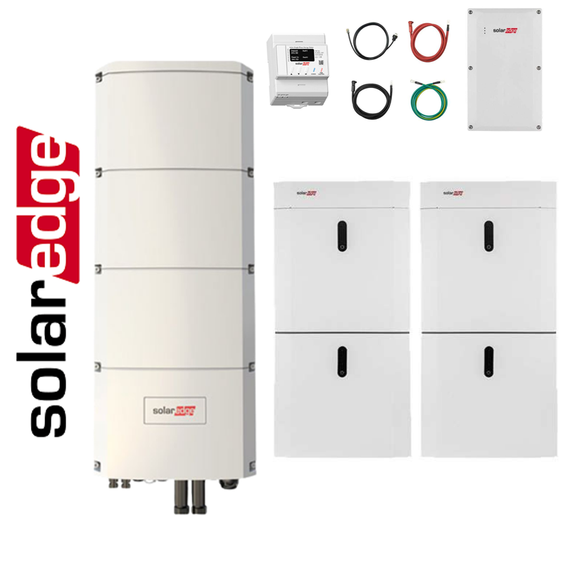 Kit SolarEdge trifase 18,4 kWh + 10 kWp BACKUP (1 x SE-HOME-BATTERY-18.4 + 1 x SE10K-RWB48BFN4 + meter e cavi)
